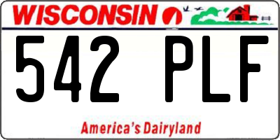 WI license plate 542PLF