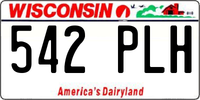 WI license plate 542PLH
