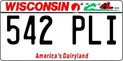 WI license plate 542PLI