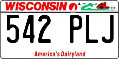 WI license plate 542PLJ