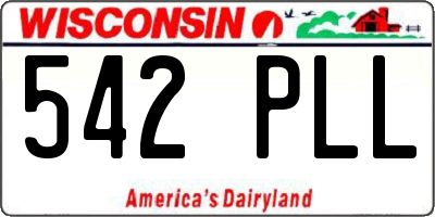 WI license plate 542PLL