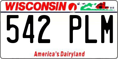 WI license plate 542PLM