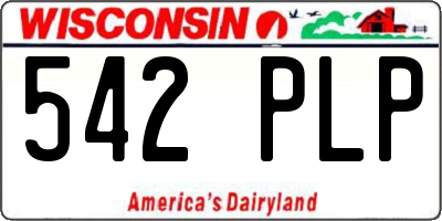 WI license plate 542PLP