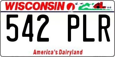 WI license plate 542PLR