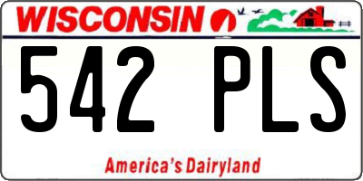 WI license plate 542PLS