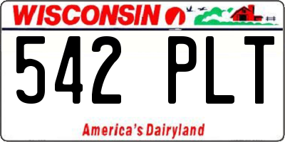 WI license plate 542PLT