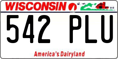 WI license plate 542PLU
