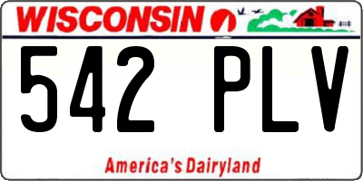WI license plate 542PLV