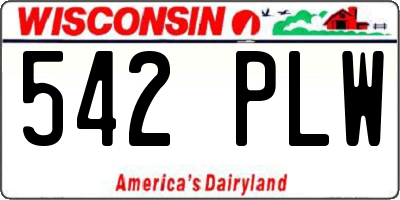 WI license plate 542PLW