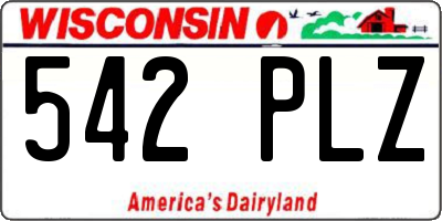 WI license plate 542PLZ