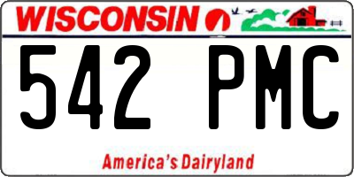 WI license plate 542PMC