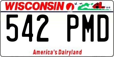 WI license plate 542PMD