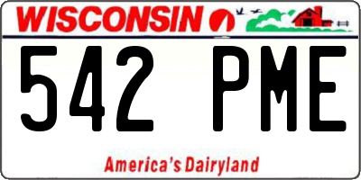 WI license plate 542PME