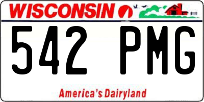 WI license plate 542PMG