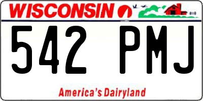 WI license plate 542PMJ