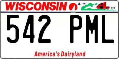 WI license plate 542PML