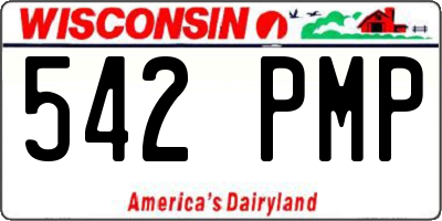 WI license plate 542PMP