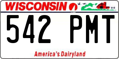 WI license plate 542PMT