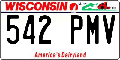 WI license plate 542PMV