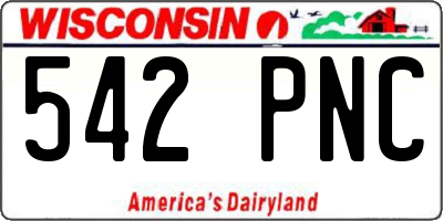 WI license plate 542PNC