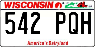 WI license plate 542PQH