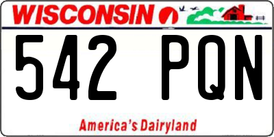WI license plate 542PQN