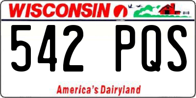 WI license plate 542PQS