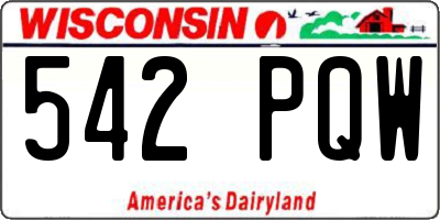 WI license plate 542PQW