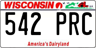 WI license plate 542PRC