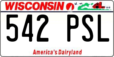 WI license plate 542PSL