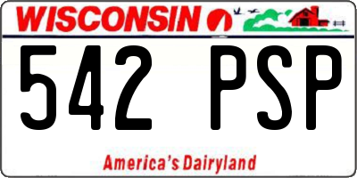 WI license plate 542PSP