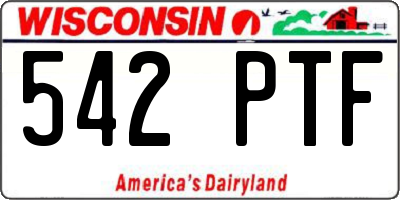 WI license plate 542PTF