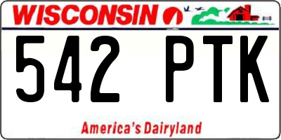 WI license plate 542PTK