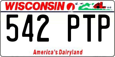 WI license plate 542PTP