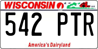 WI license plate 542PTR
