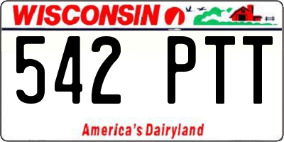 WI license plate 542PTT