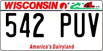 WI license plate 542PUV