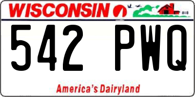 WI license plate 542PWQ
