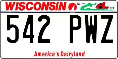 WI license plate 542PWZ