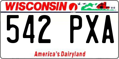 WI license plate 542PXA