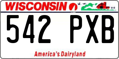 WI license plate 542PXB