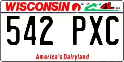 WI license plate 542PXC