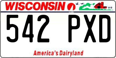 WI license plate 542PXD