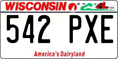 WI license plate 542PXE