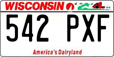 WI license plate 542PXF