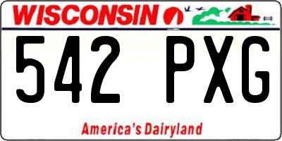 WI license plate 542PXG