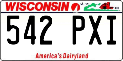 WI license plate 542PXI