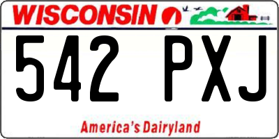 WI license plate 542PXJ