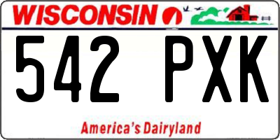 WI license plate 542PXK