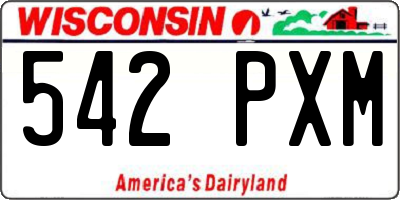 WI license plate 542PXM